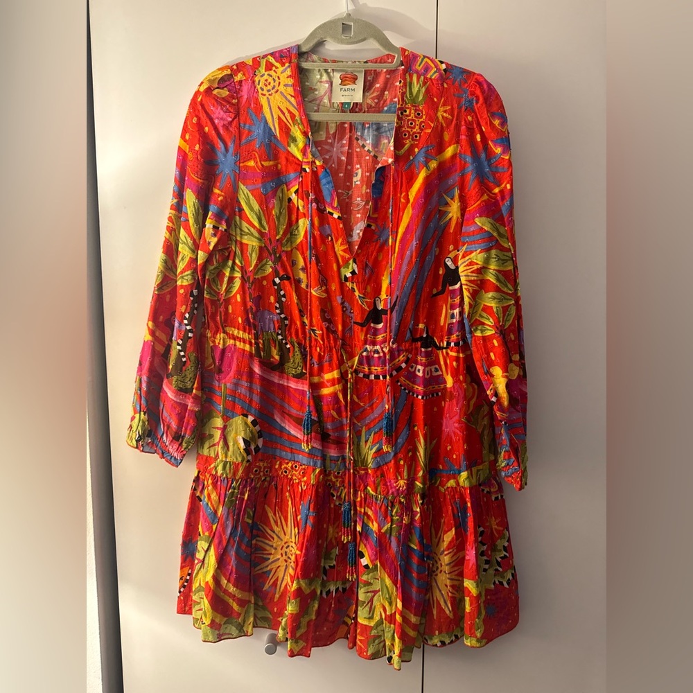 Farm Rio Red Magic Forest Mini Dress - Picture 2 of 3